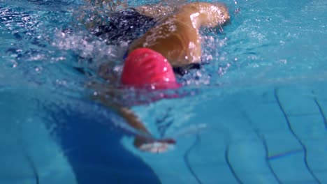 swimmer training in a swimming pool