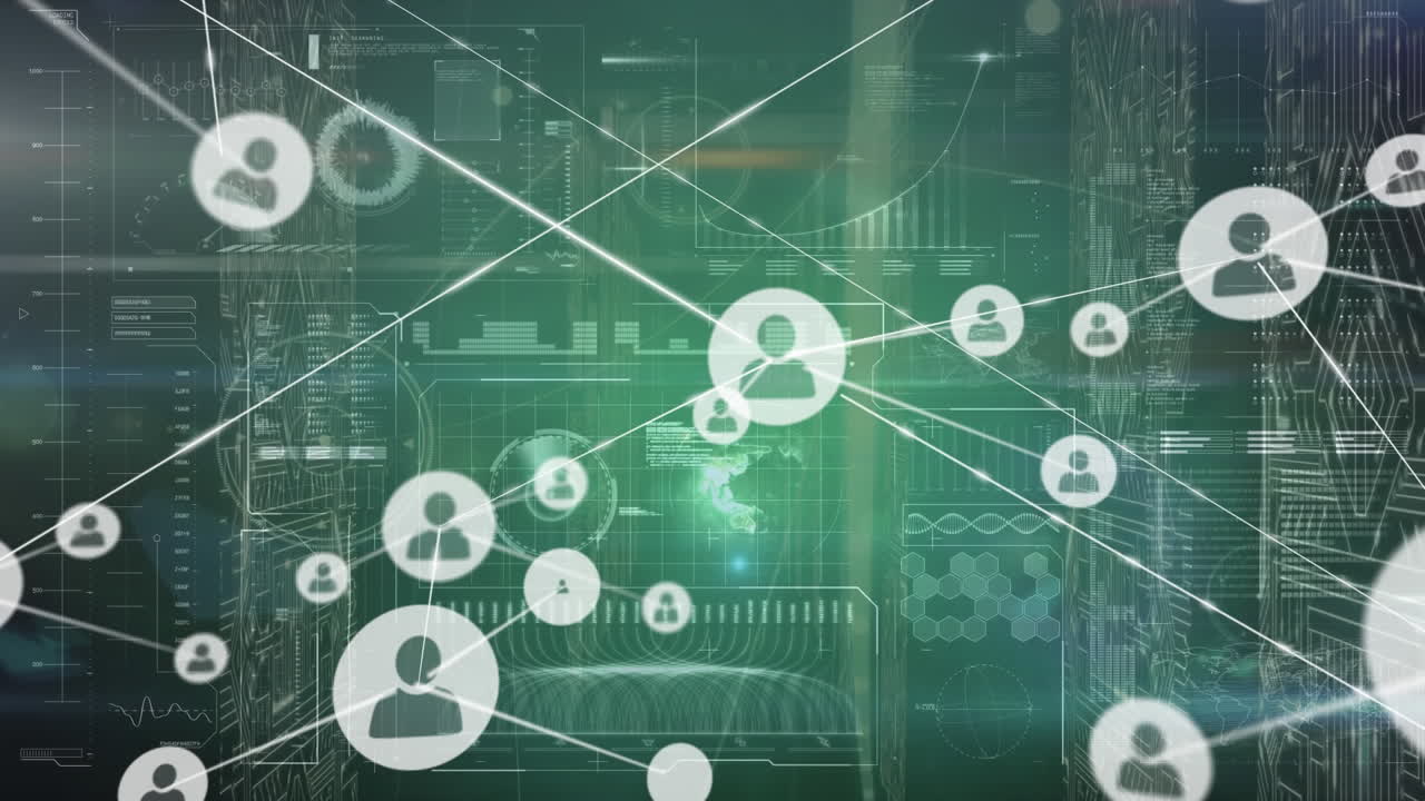 Animation of network of connections over data processing