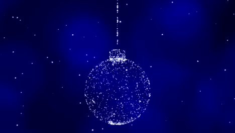 christmas ball on dark blue background.