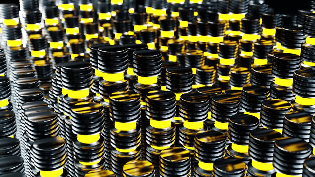 composición de fondo abstracto con cilindros de tubos brillantes en perspectiva. plantilla digital futurista con espacio de copia. animación 3d de bucle sin costuras. 4k uhd