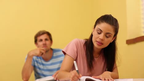 Students studying in a classroom