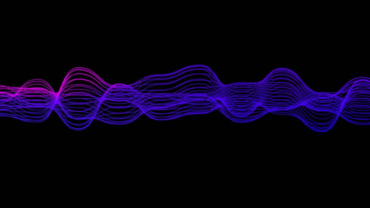 Abstract Purple and Pink Wavy Lines Animation on Black Background