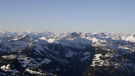 mountain peaks covered with snow during winter in canada