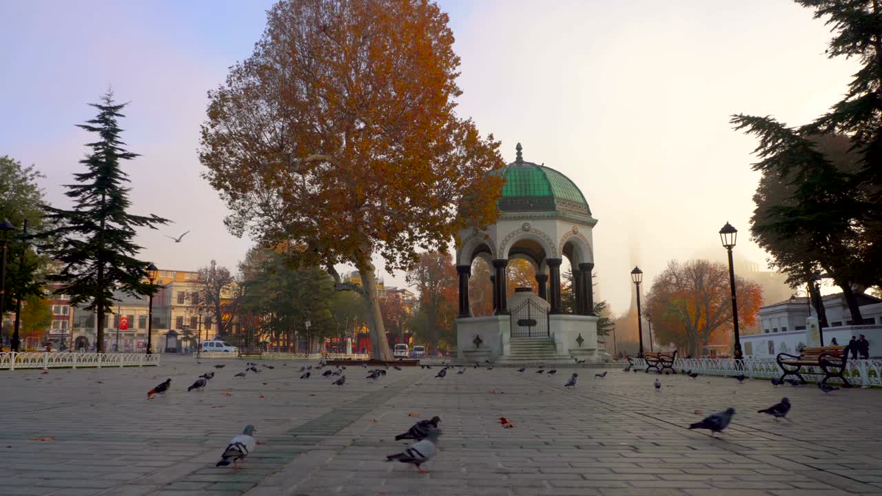 mezquita del sultán ahmet temprano en la mañana