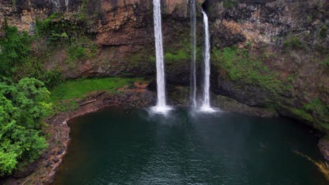 kauai hawaii wailua falls drone footage