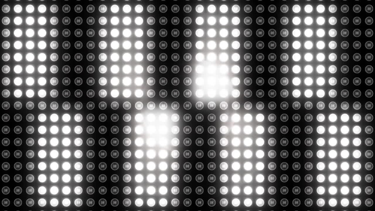 LED lights forming WIN animation on black background