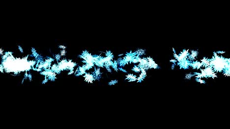 snowflakes falling on black background, loop glitter animation,