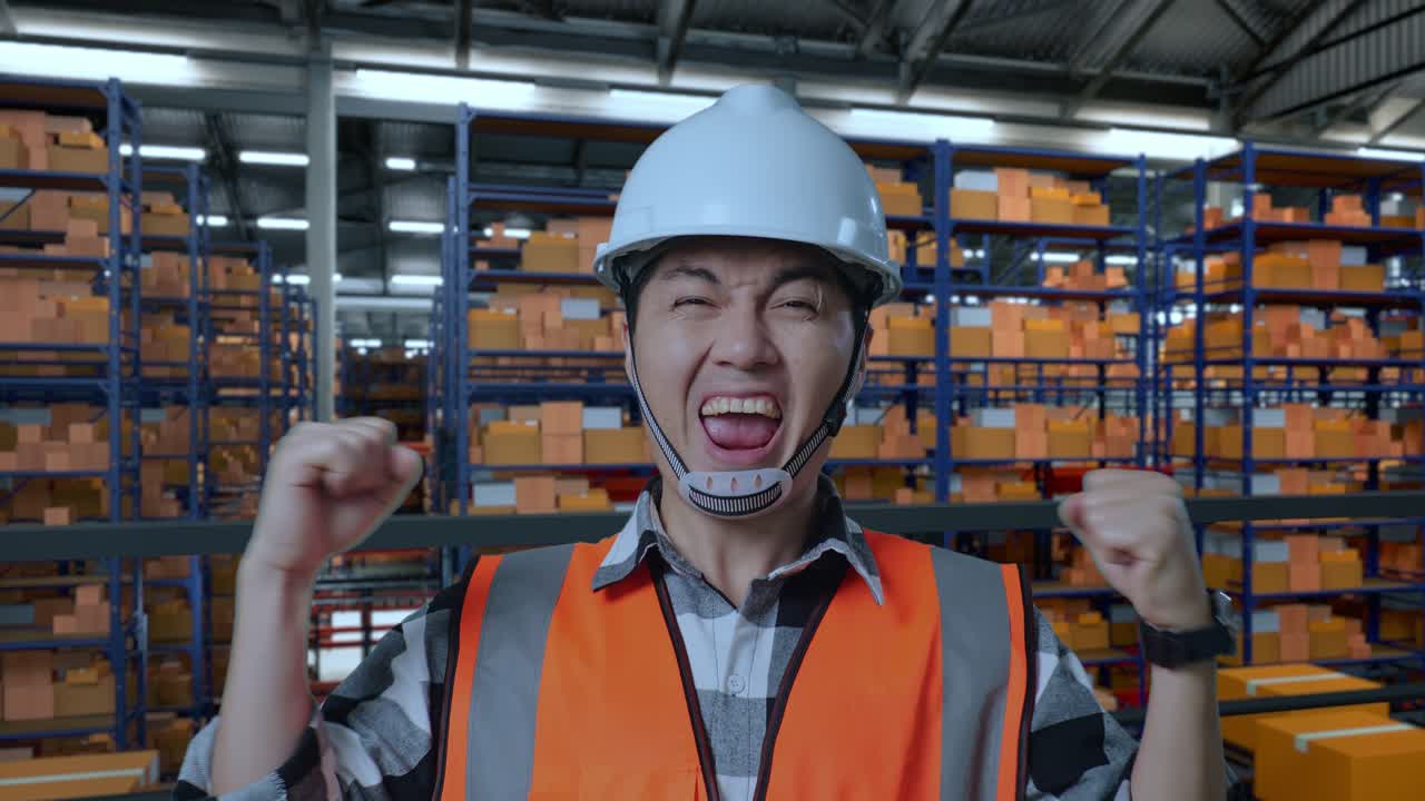 성공 을 축하 하는 창고 노동자