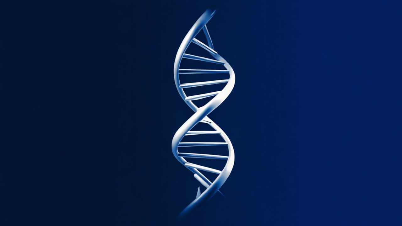 A visually striking representation of a DNA double helix, showcasing the intricacies and elegance of genetic structure against a smooth blue gradient background, emphasizing its importance in biology and genetics