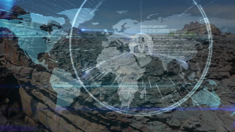 animación de la red de conexiones sobre las rocas