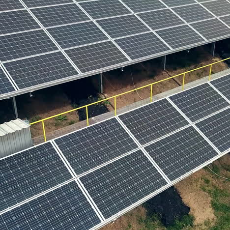 aerial view of solar panels. photovoltaic power supply systems. solar power plant.source of ecological renewable energy.