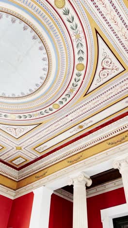 ornate neoclassical ceiling detail inside zappeion hall athens