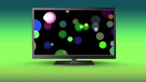 television with bokeh lights on its screen