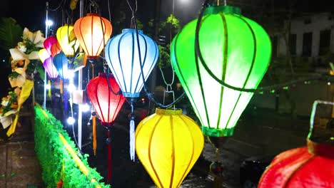 vibrant lanterns illuminate a street in hanoi