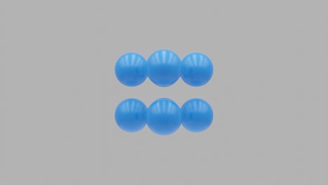 eight blue spheres rotates on a white background. 3d rendered objects in seamless loop motion graphic