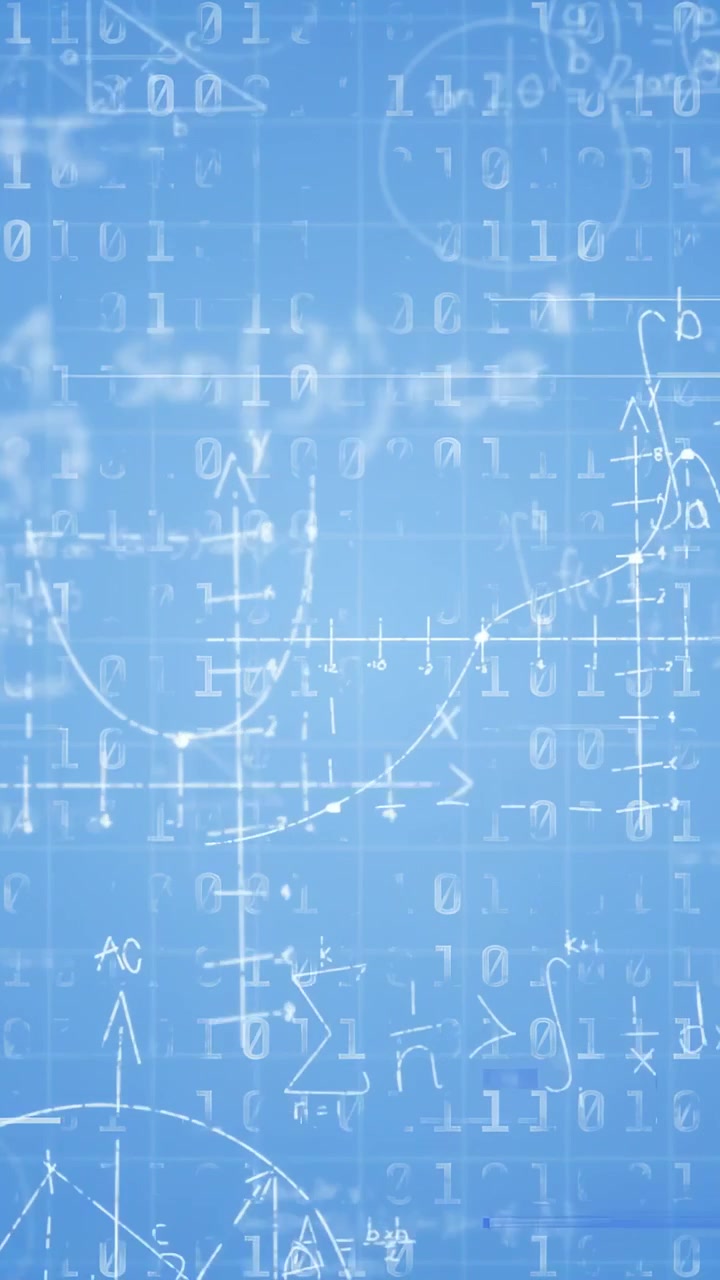 Video verticale: Sovrapposizione binaria matematica che reagisce all'apparizione di Venn, scorrendo e mostrando "risolvi x".