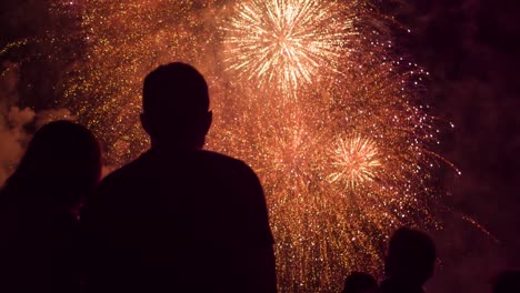 familia viendo los fuegos artificiales