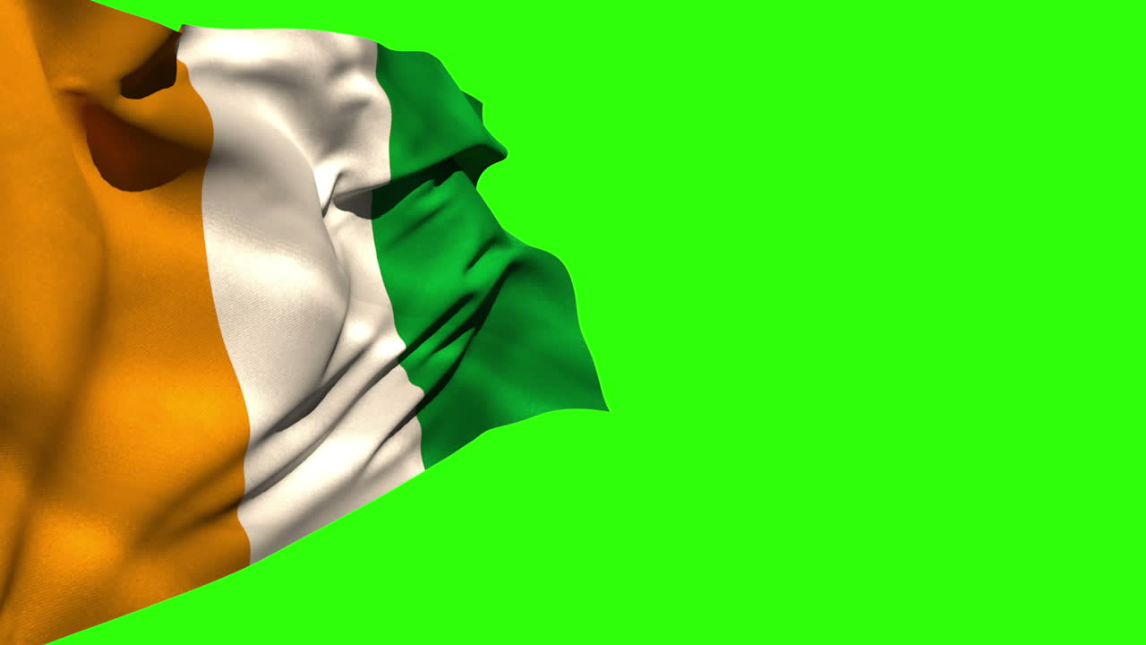 gran bandera nacional de la costa de marfil soplando