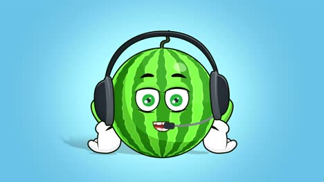 cartoon watermelon face animation call manager with luma matte