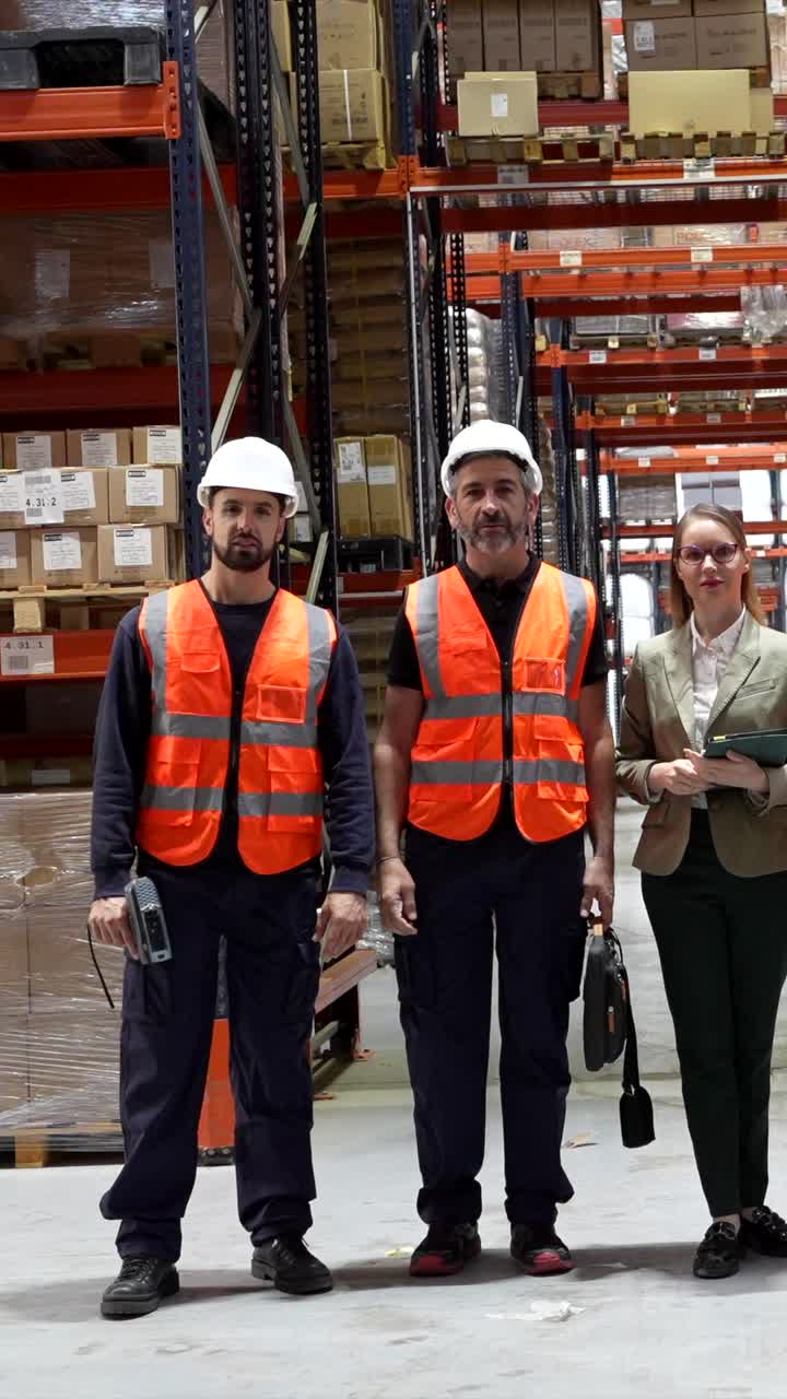 Warehouse Workers and Manager in Inventory Room