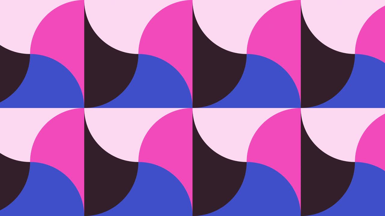 animación gráfica de movimiento de bucle sin costuras en estilo plano vintage. mosaico retro con azulejos animados geométricos en una paleta de colores cálidos