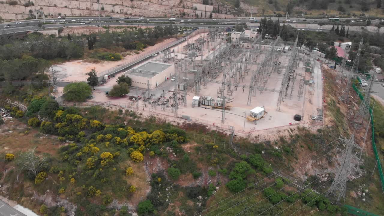 전기 서브 스테이션 의 공중 사진