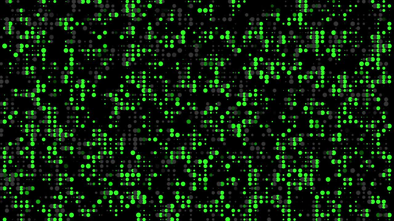 4k 녹색 점과 검은색 배경 애니메이션 배경 원활한 루프