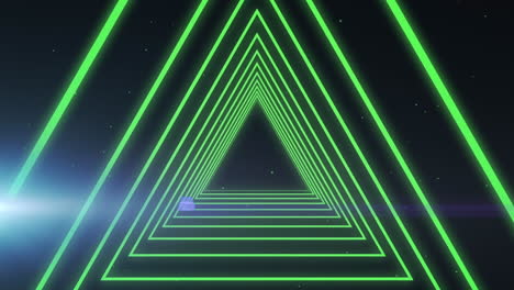 animación de un túnel brillante de neón sobre un fondo negro