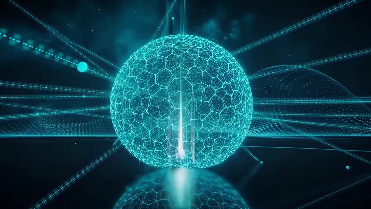 Abstract Digital Network Data Flowing in Cyberspace