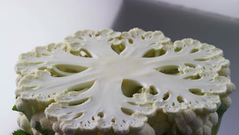 close-up of a cauliflower cross-section
