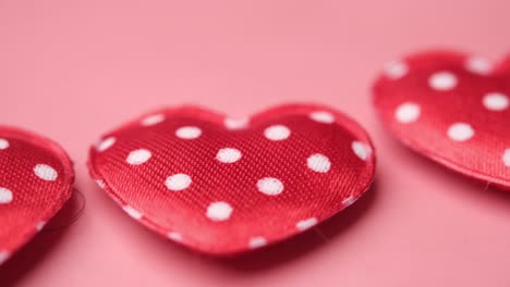 red hearts with white polka dots