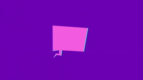 animation of colourful shapes moving over speech bubble