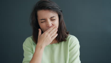 woman yawning
