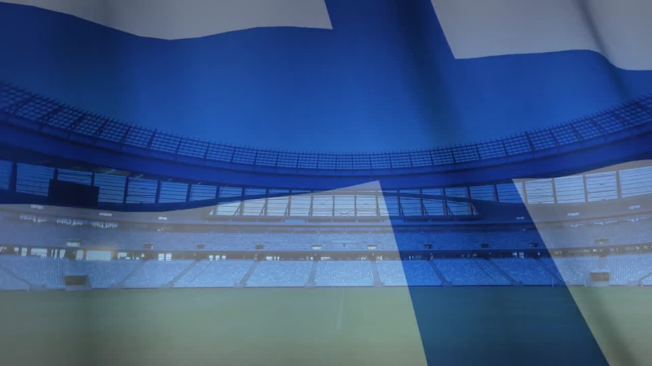 경기장 앞 에서  ⁇ 발 이 날아다니고 있다