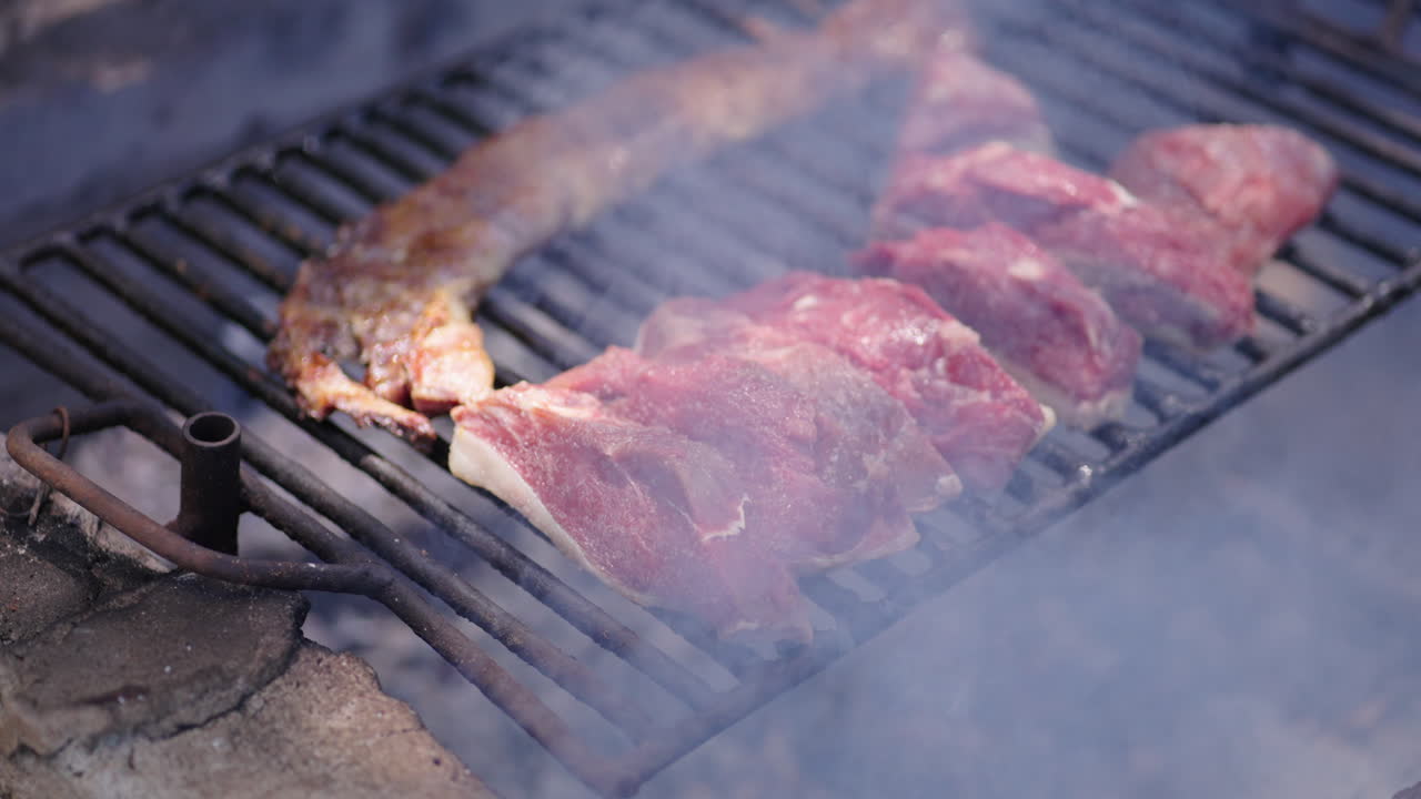 Close-up of grilled Top Sirloin Cap and Skirt steak, Latin American food recipe