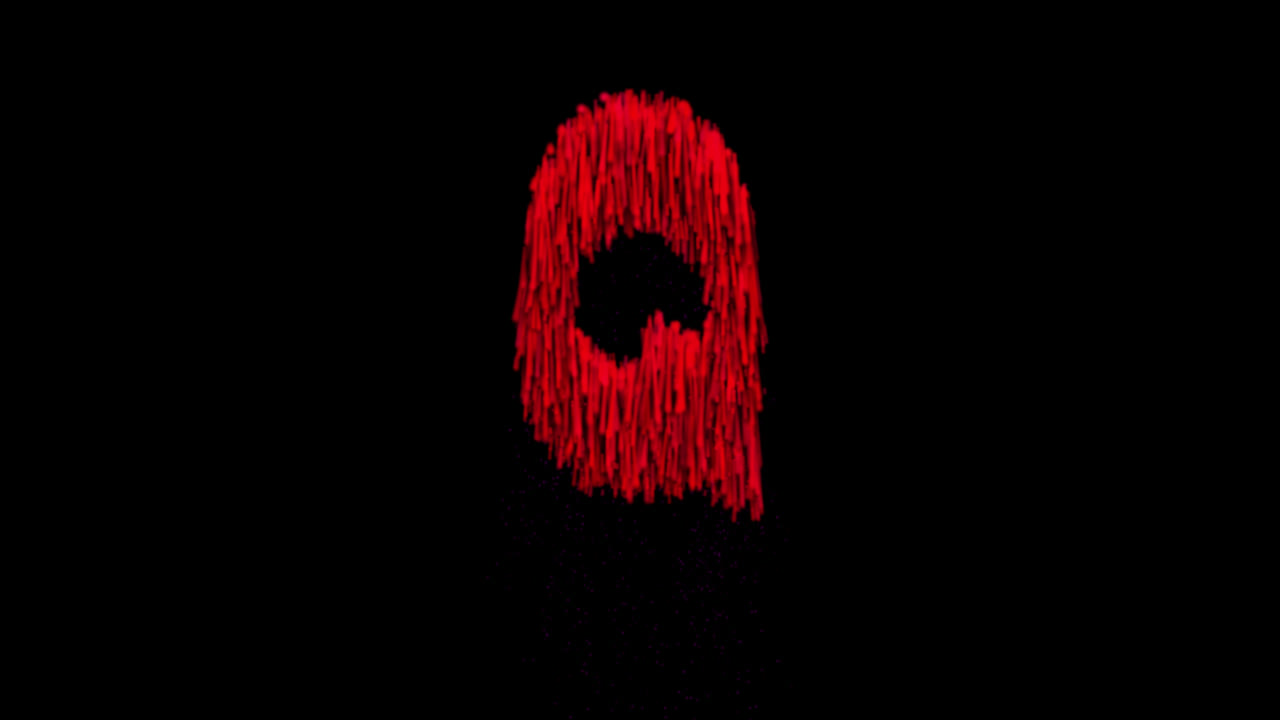 Blood flowing letter Q animation on transparent background