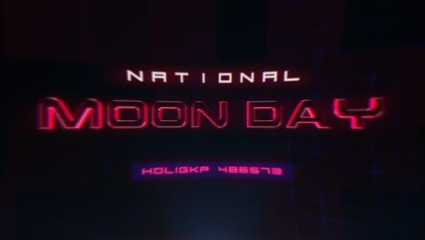 national moon day on digital computer screen of space ship