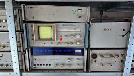 Vintage-scientific-equipment-in-a-lab-at-Ventspils-International-Radio-Astronomy-Center,-Latvia