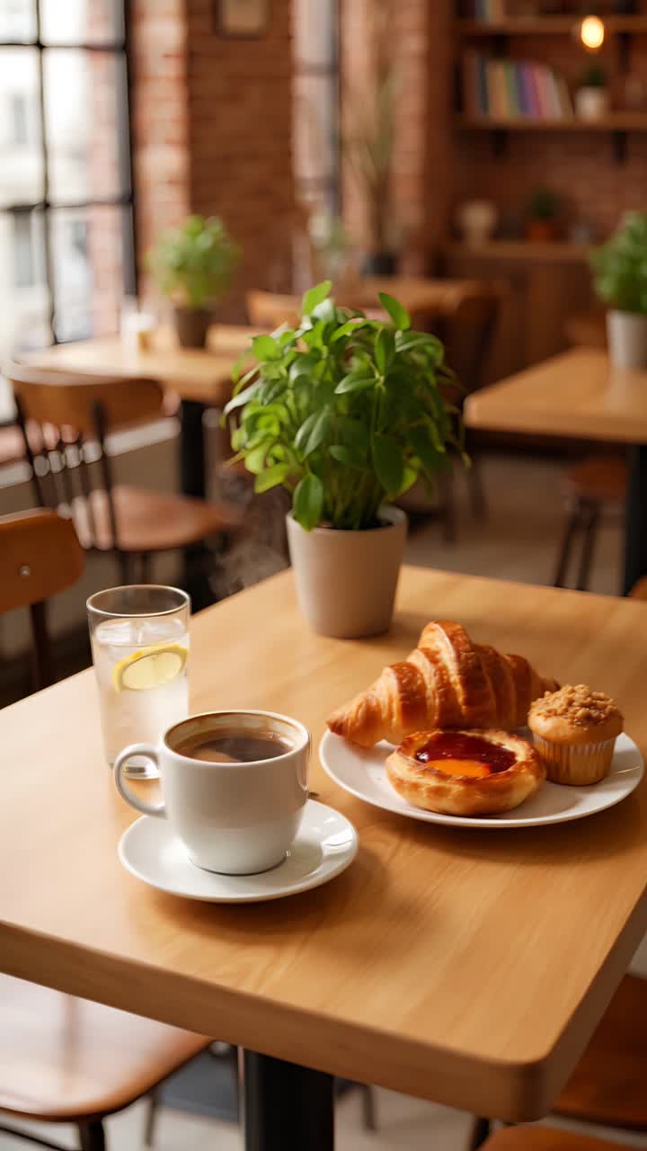 Interno di caffè estetico con atmosfera accogliente 4K