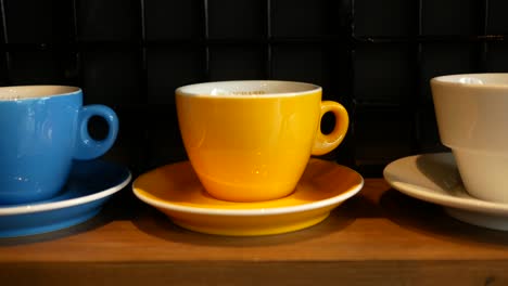 colorful espresso cups on display