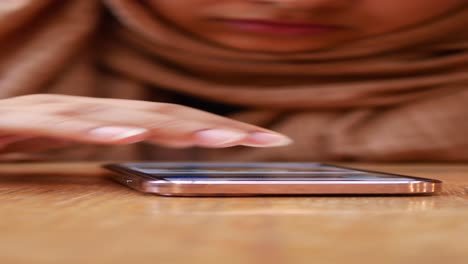 woman using a smartphone