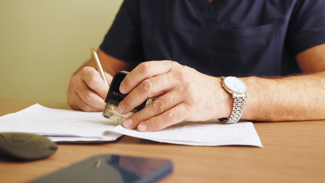 médico firmando formularios médicos