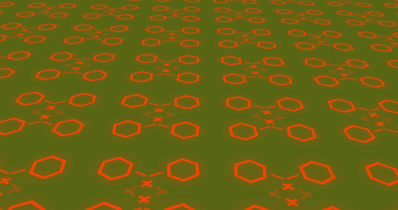 Animation of shapes moving on green background