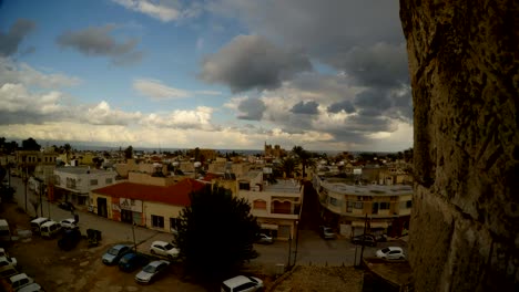 medieval old town from the height of the fortress walls, famagusta, cyprus