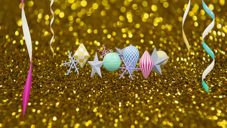 animación de bandas de fiesta y decoraciones navideñas