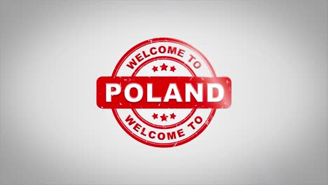 bienvenida a polonia sello gráfico