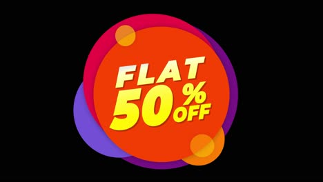 flat 50% off promotion graphic design