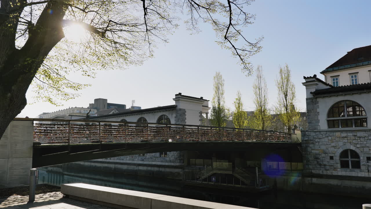 Ljubljana Bridge with Love Locks