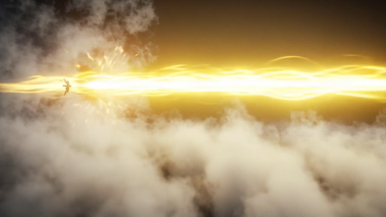 A Vibrant Display of Light and Energy Piercing Through a Cloudy Sky, Showcasing the Power of Motion and Illumination in a Stunning Visual Spectacle