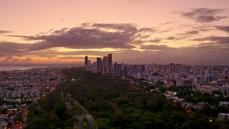 sky at sunset seen from mirador sur, santo domingo skyline